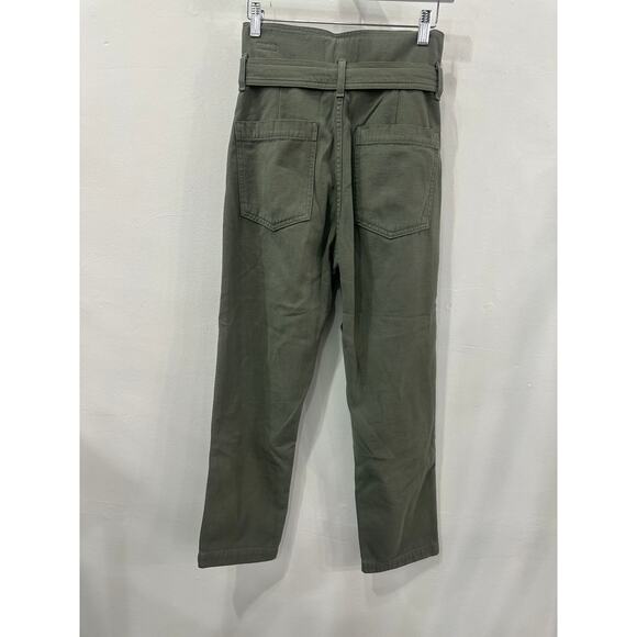 Citizens of Humanity Noelle Cotton Belted Cargo Crop Pants Green Women's Size 24 - Picture 3 of 7